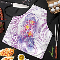 Lavender Polynesian Jellyfish Apron Watercolor Glows - Polynesian Pride