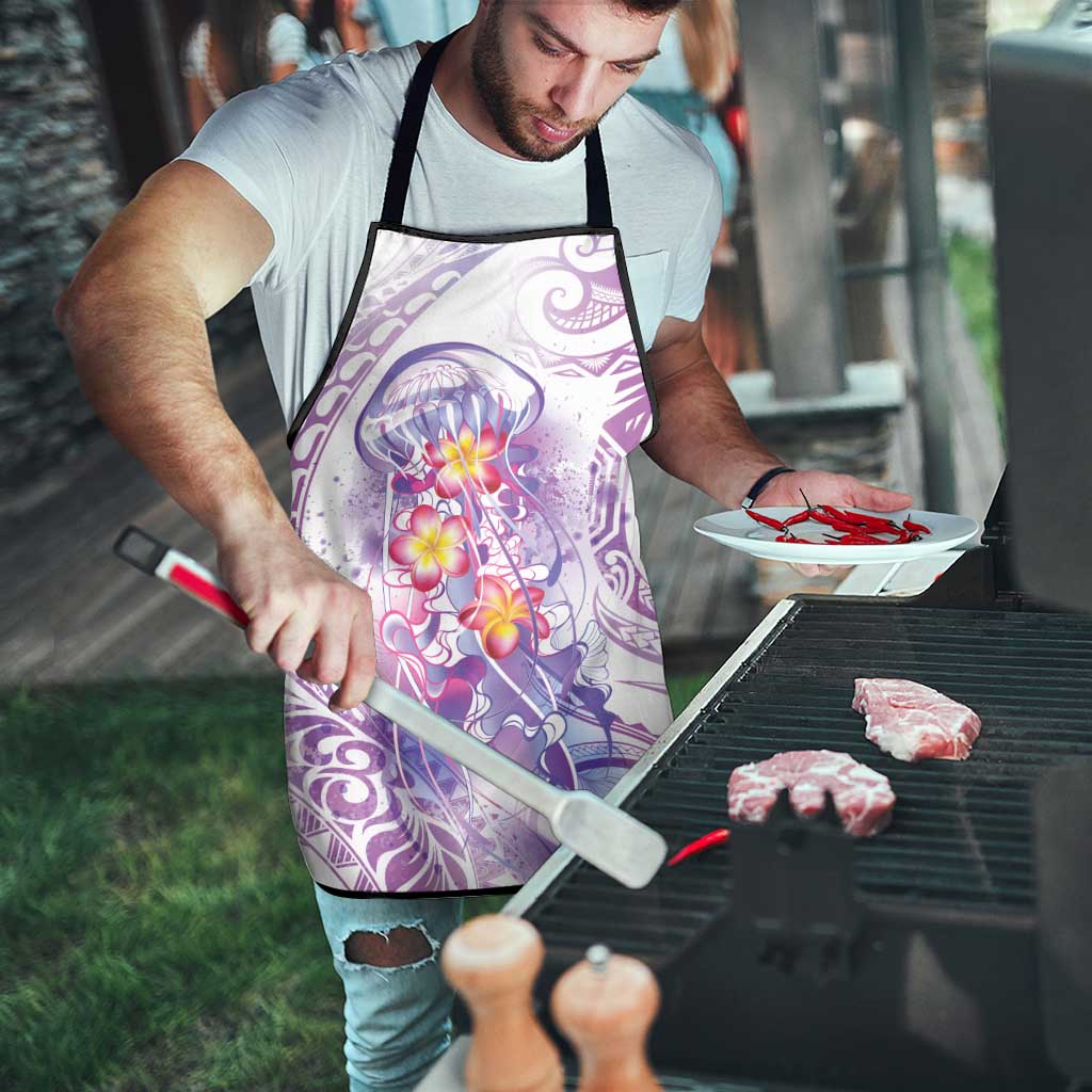 Lavender Polynesian Jellyfish Apron Watercolor Glows - Polynesian Pride