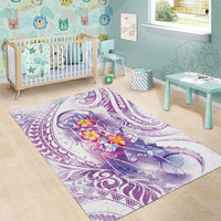 Lavender Polynesian Jellyfish Area Rug Watercolor Glows - Polynesian Pride