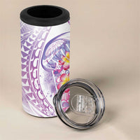 Lavender Polynesian Jellyfish 4 in 1 Can Cooler Tumbler Watercolor Glows - Polynesian Pride