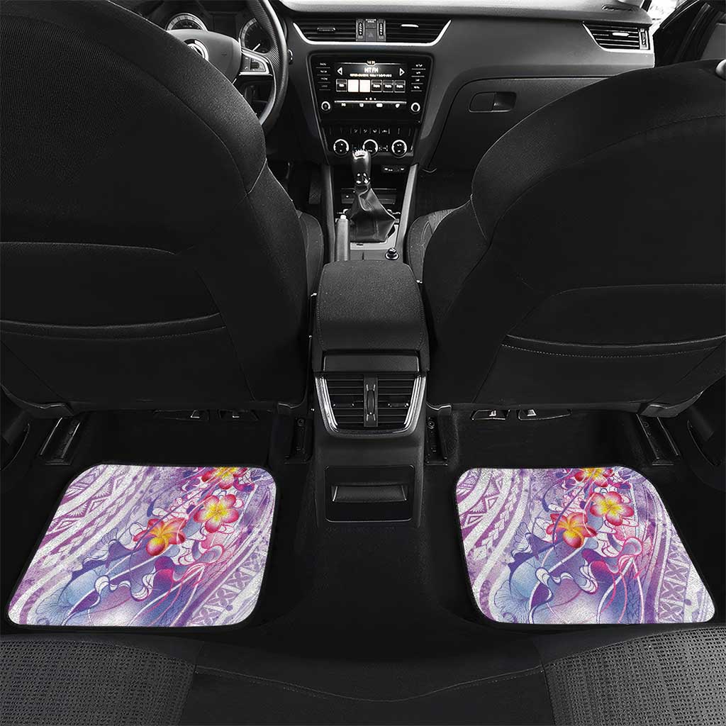 Lavender Polynesian Jellyfish Car Mats Watercolor Glows - Polynesian Pride