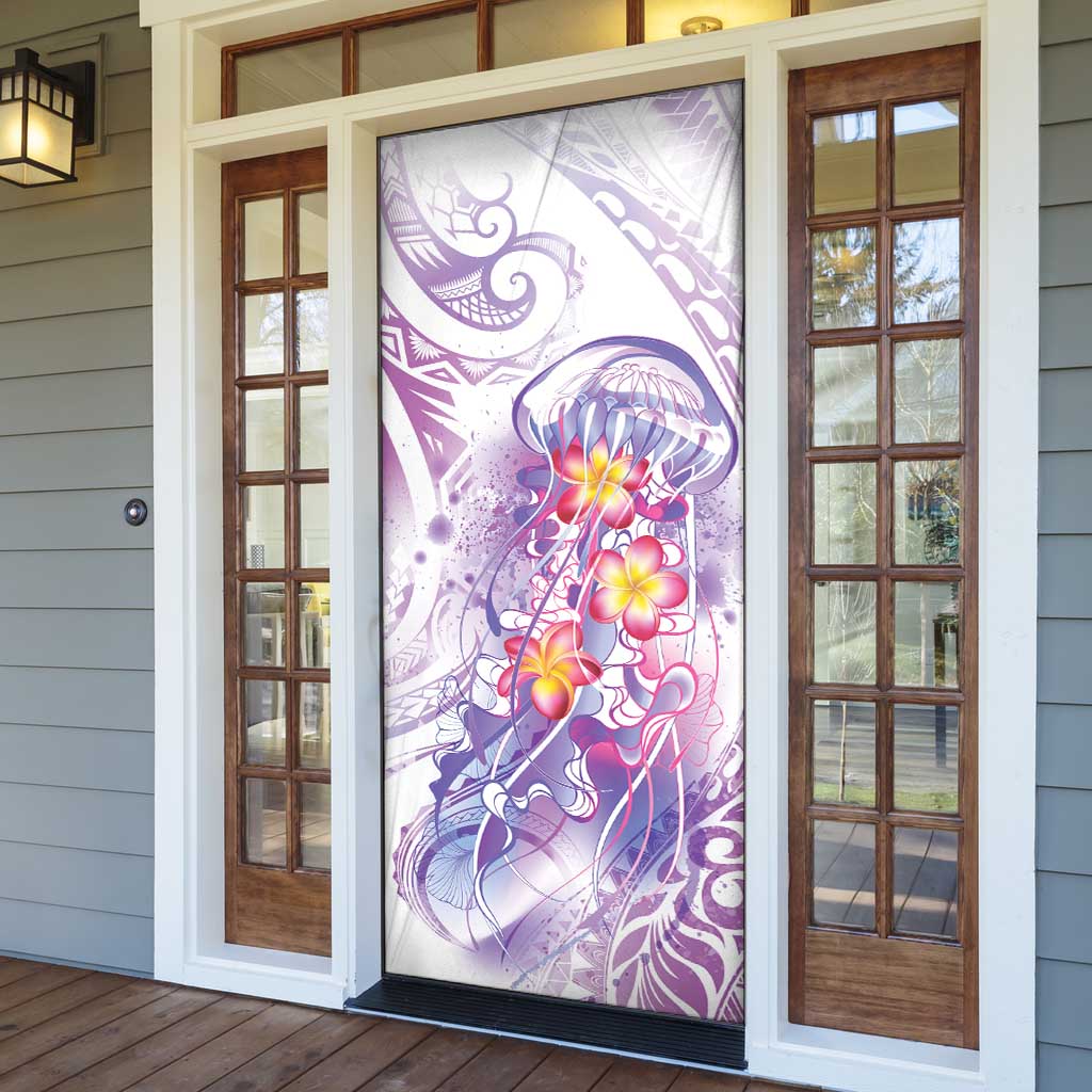 Lavender Polynesian Jellyfish Door Cover Watercolor Glows - Polynesian Pride