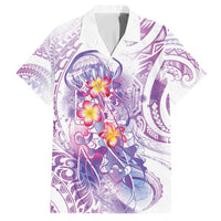 Lavender Polynesian Jellyfish Family Matching Tank Maxi Dress and Hawaiian Shirt Watercolor Glows - Polynesian Pride