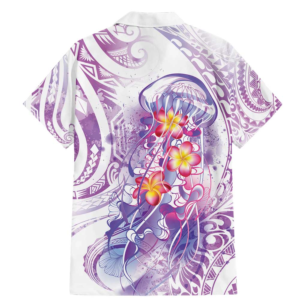 Lavender Polynesian Jellyfish Family Matching Tank Maxi Dress and Hawaiian Shirt Watercolor Glows - Polynesian Pride