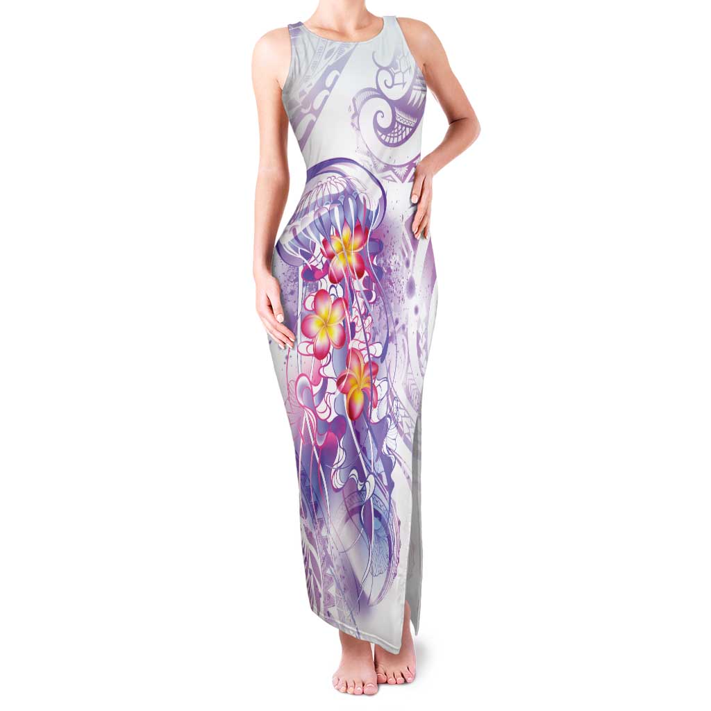 Lavender Polynesian Jellyfish Family Matching Tank Maxi Dress and Hawaiian Shirt Watercolor Glows - Polynesian Pride
