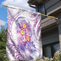 Lavender Polynesian Jellyfish Garden Flag Watercolor Glows LT7 - Polynesian Pride