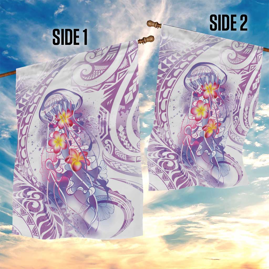 Lavender Polynesian Jellyfish Garden Flag Watercolor Glows LT7 - Polynesian Pride