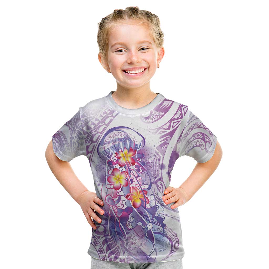 Lavender Polynesian Jellyfish Kid T Shirt Watercolor Glows LT7 Lavender - Polynesian Pride
