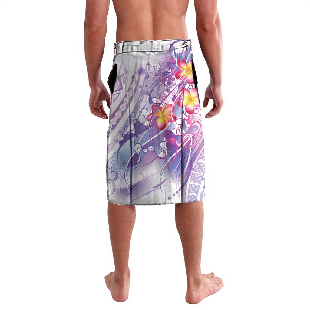 Lavender Polynesian Jellyfish Lavalava Watercolor Glows - Polynesian Pride