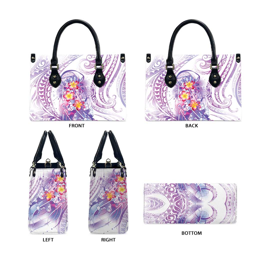 Lavender Polynesian Jellyfish Leather Bag Watercolor Glows - Polynesian Pride