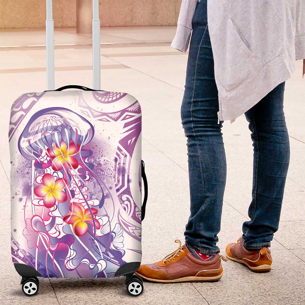 Lavender Polynesian Jellyfish Luggage Cover Watercolor Glows LT7 Lavender - Polynesian Pride