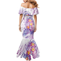 Lavender Polynesian Jellyfish Mermaid Dress Watercolor Glows - Polynesian Pride