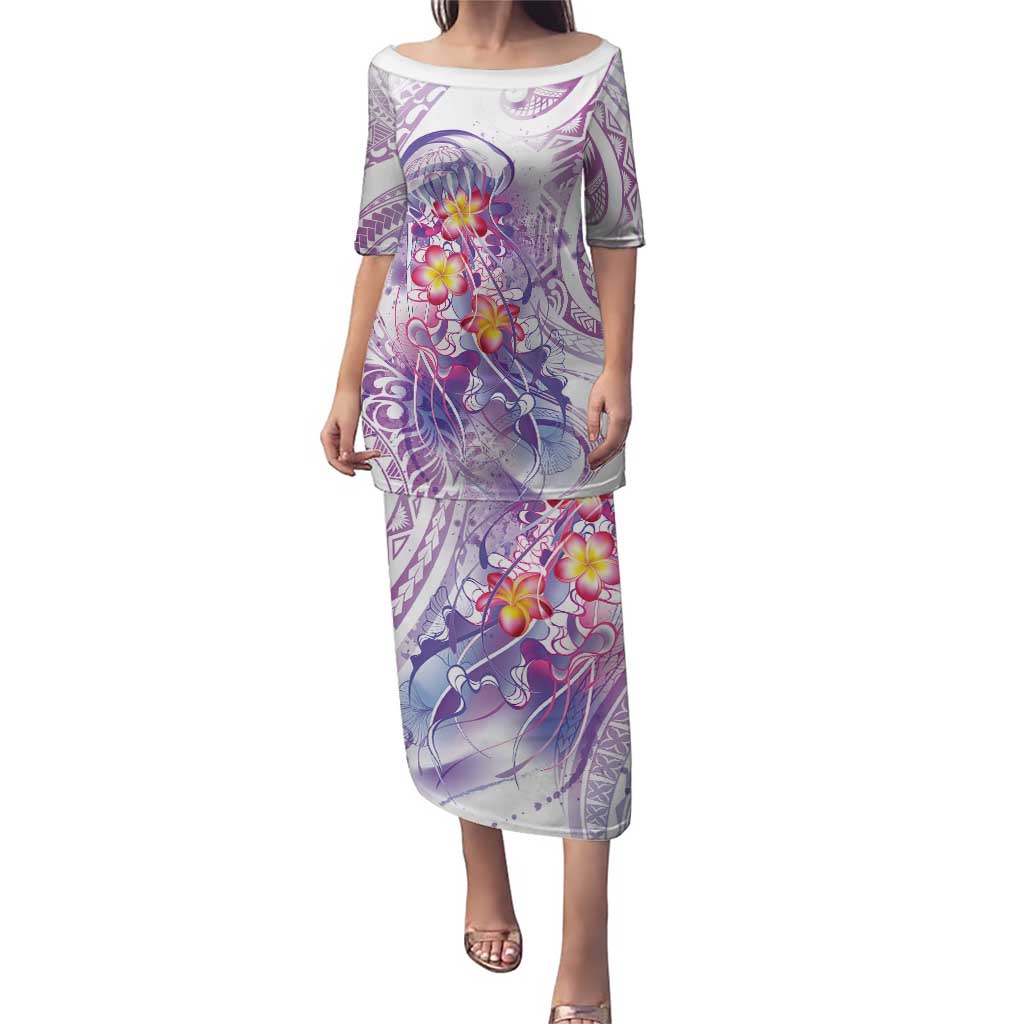 Lavender Polynesian Jellyfish Puletasi Watercolor Glows - Polynesian Pride
