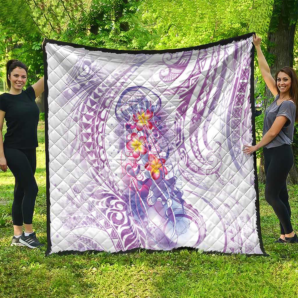 Lavender Polynesian Jellyfish Quilt Watercolor Glows - Polynesian Pride