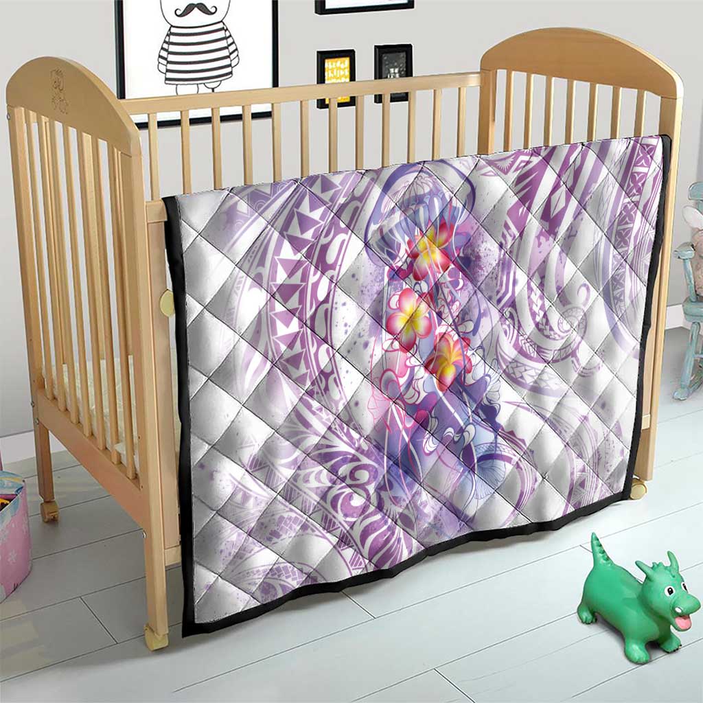 Lavender Polynesian Jellyfish Quilt Watercolor Glows - Polynesian Pride