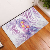 Lavender Polynesian Jellyfish Rubber Doormat Watercolor Glows - Polynesian Pride