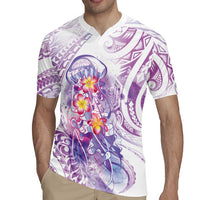 Lavender Polynesian Jellyfish Rugby Jersey Watercolor Glows - Polynesian Pride