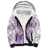 Lavender Polynesian Jellyfish Sherpa Hoodie Watercolor Glows - Polynesian Pride