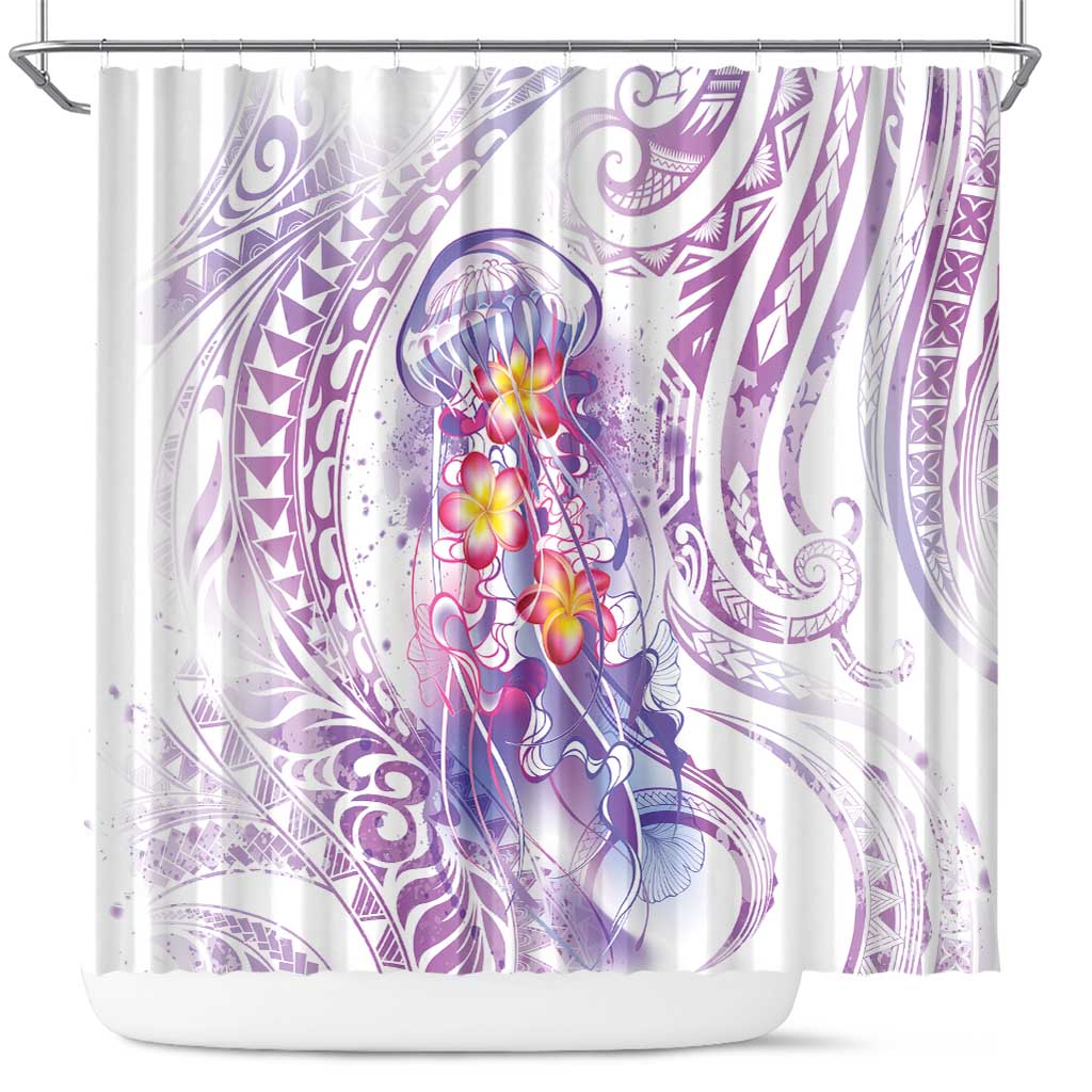 Lavender Polynesian Jellyfish Shower Curtain Watercolor Glows LT7 Lavender - Polynesian Pride
