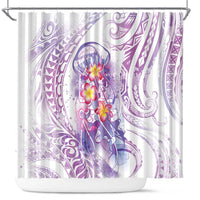 Lavender Polynesian Jellyfish Shower Curtain Watercolor Glows LT7 Lavender - Polynesian Pride