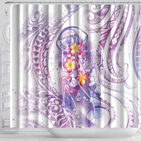Lavender Polynesian Jellyfish Shower Curtain Watercolor Glows LT7 - Polynesian Pride