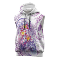 Lavender Polynesian Jellyfish Sleeveless Hoodie Watercolor Glows - Polynesian Pride
