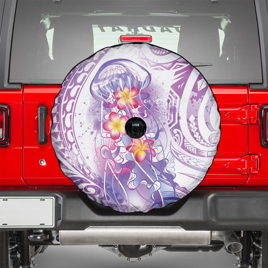Lavender Polynesian Jellyfish Spare Tire Cover Watercolor Glows LT7 - Polynesian Pride