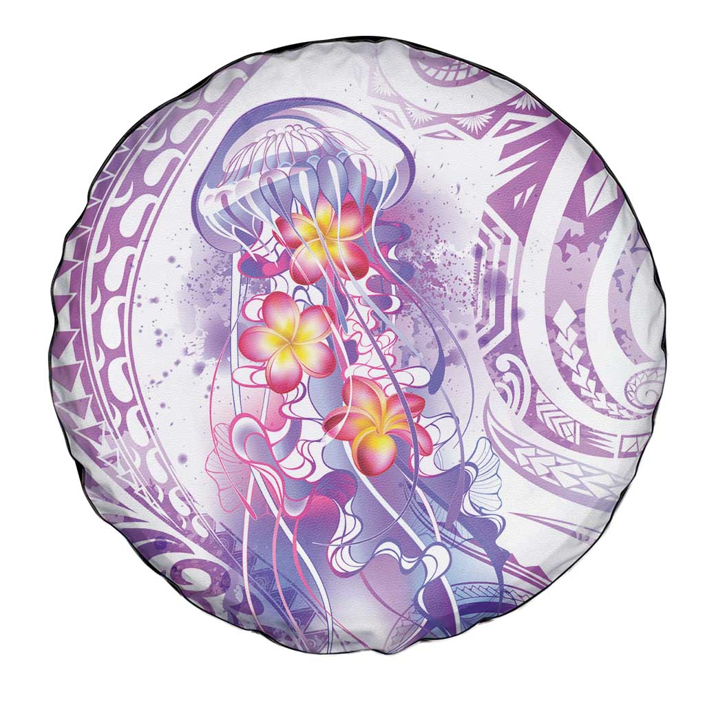 Lavender Polynesian Jellyfish Spare Tire Cover Watercolor Glows LT7 - Polynesian Pride