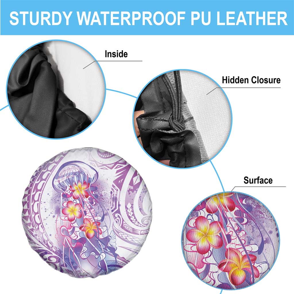 Lavender Polynesian Jellyfish Spare Tire Cover Watercolor Glows LT7 - Polynesian Pride