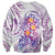 Lavender Polynesian Jellyfish Sweatshirt Watercolor Glows - Polynesian Pride
