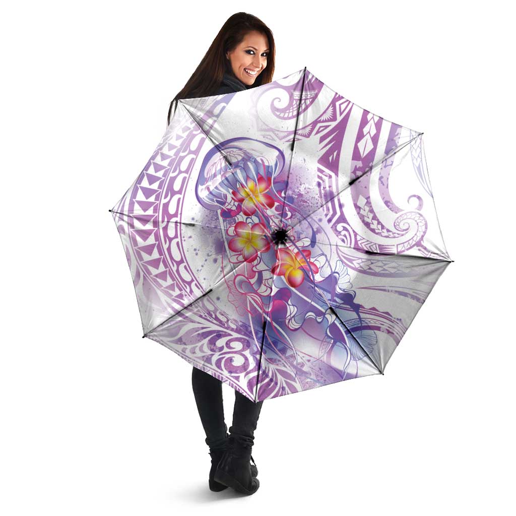 Lavender Polynesian Jellyfish Umbrella Watercolor Glows - Polynesian Pride