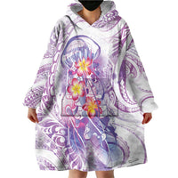 Lavender Polynesian Jellyfish Wearable Blanket Hoodie Watercolor Glows LT7 - Polynesian Pride