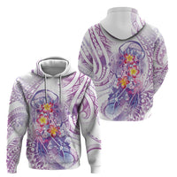 Lavender Polynesian Jellyfish Zip Hoodie Watercolor Glows - Polynesian Pride