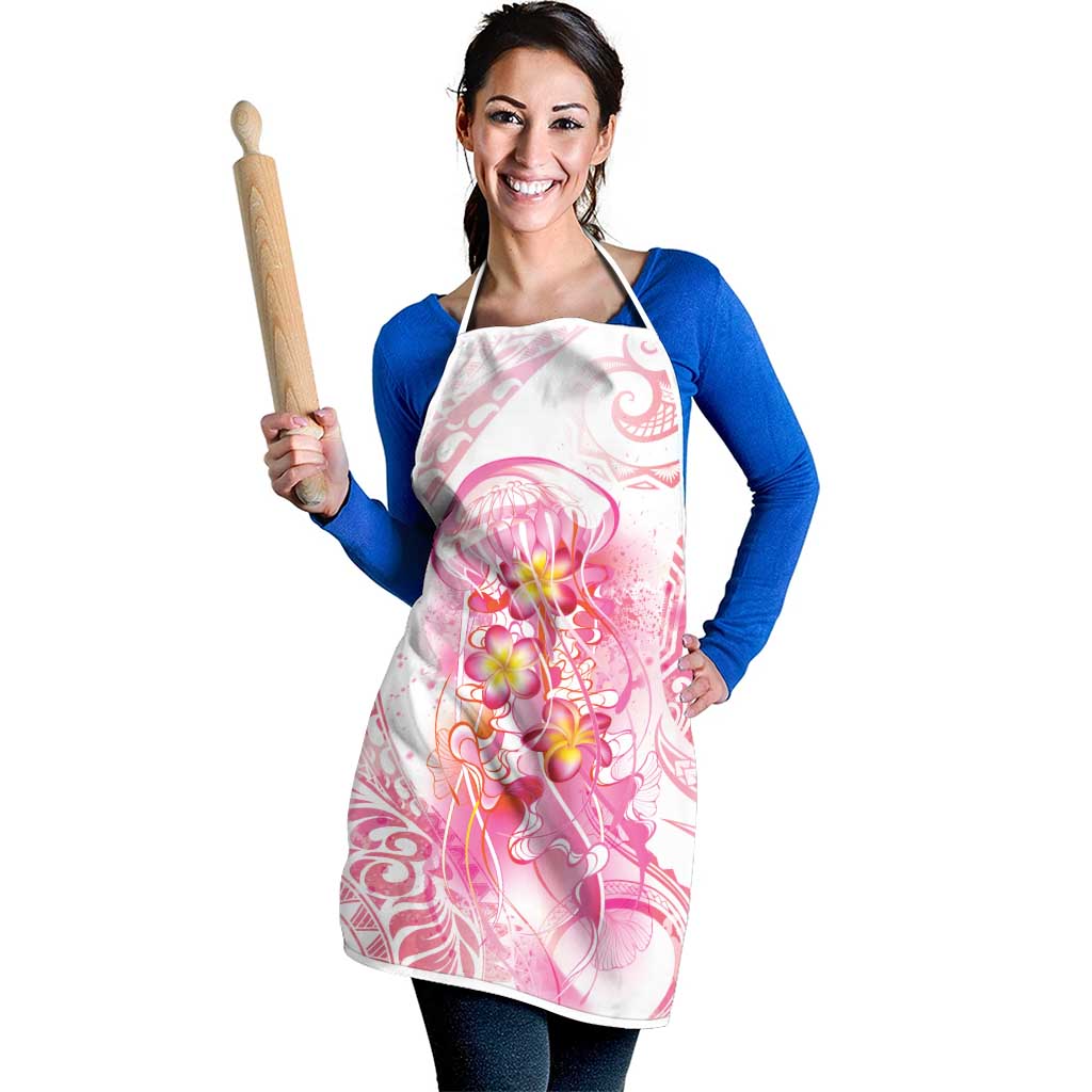 Rose Pink Polynesian Jellyfish Apron Watercolor Glows - Polynesian Pride