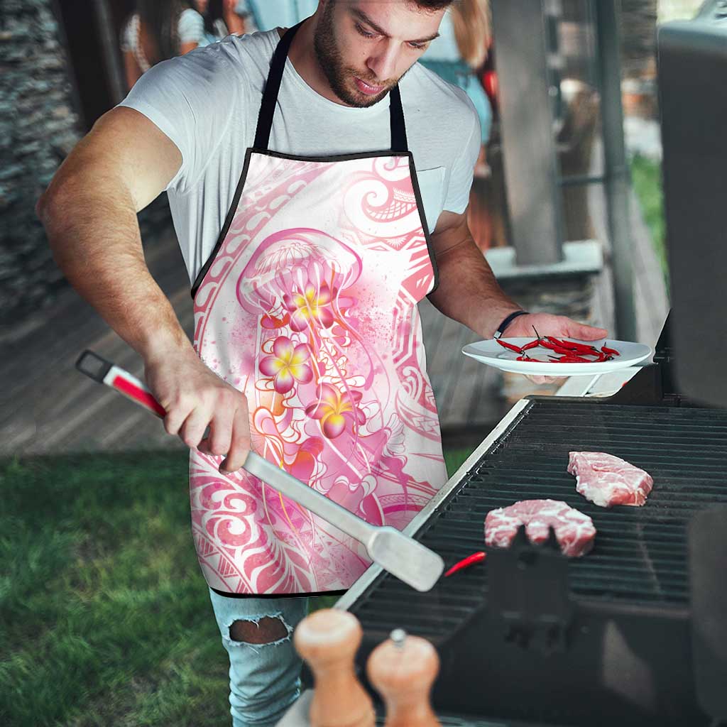 Rose Pink Polynesian Jellyfish Apron Watercolor Glows - Polynesian Pride