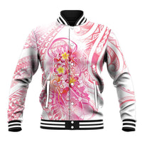 Rose Pink Polynesian Jellyfish Baseball Jacket Watercolor Glows - Polynesian Pride