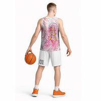 Rose Pink Polynesian Jellyfish Basketball Jersey Watercolor Glows - Polynesian Pride