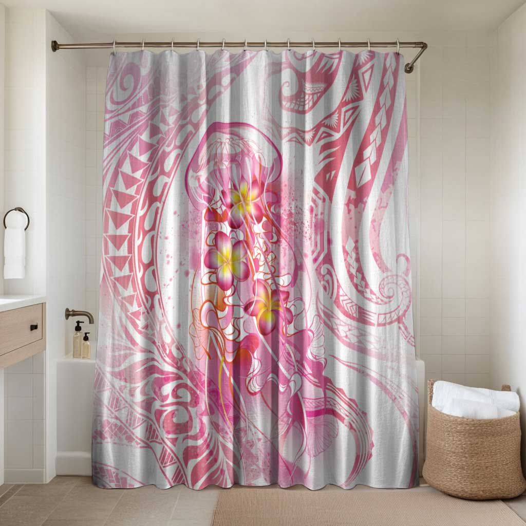 Rose Pink Polynesian Jellyfish Bathroom Set Watercolor Glows - Polynesian Pride