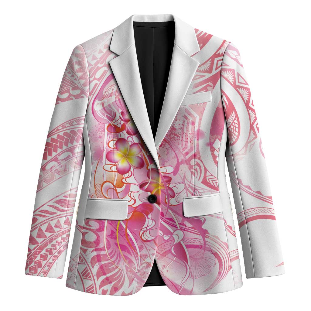 Rose Pink Polynesian Jellyfish Blazer Watercolor Glows - Polynesian Pride