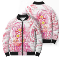 Rose Pink Polynesian Jellyfish Bomber Puffer Jacket Watercolor Glows - Polynesian Pride