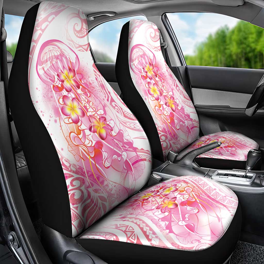 Rose Pink Polynesian Jellyfish Car Seat Cover Watercolor Glows LT7 - Polynesian Pride