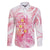Rose Pink Polynesian Jellyfish Family Matching Mermaid Dress and Hawaiian Shirt Watercolor Glows - Polynesian Pride