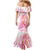 Rose Pink Polynesian Jellyfish Family Matching Mermaid Dress and Hawaiian Shirt Watercolor Glows - Polynesian Pride