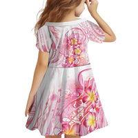 Rose Pink Polynesian Jellyfish Family Matching Off Shoulder Short Dress and Hawaiian Shirt Watercolor Glows - Polynesian Pride