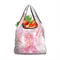 Rose Pink Polynesian Jellyfish Grocery Bag Watercolor Glows - Polynesian Pride