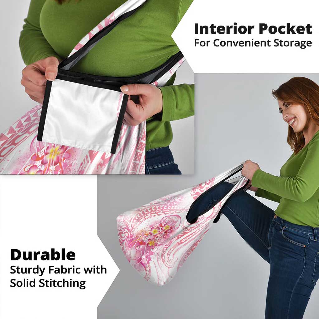 Rose Pink Polynesian Jellyfish Grocery Bag Watercolor Glows - Polynesian Pride