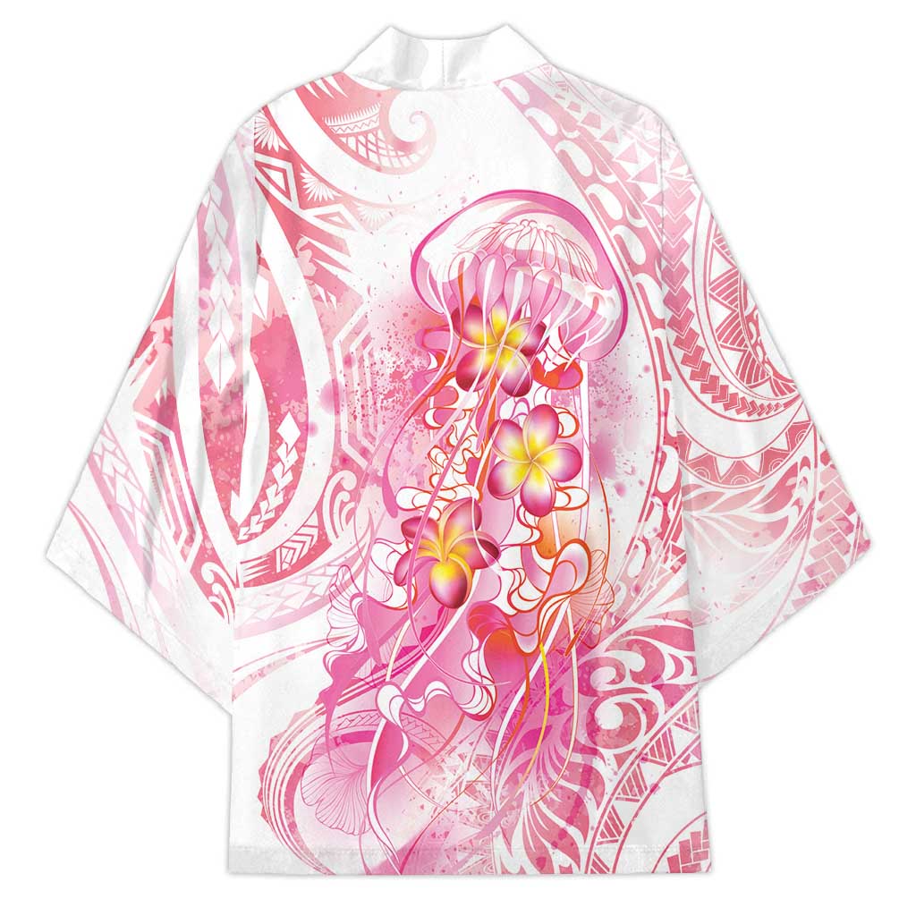Rose Pink Polynesian Jellyfish Kimono Watercolor Glows - Polynesian Pride