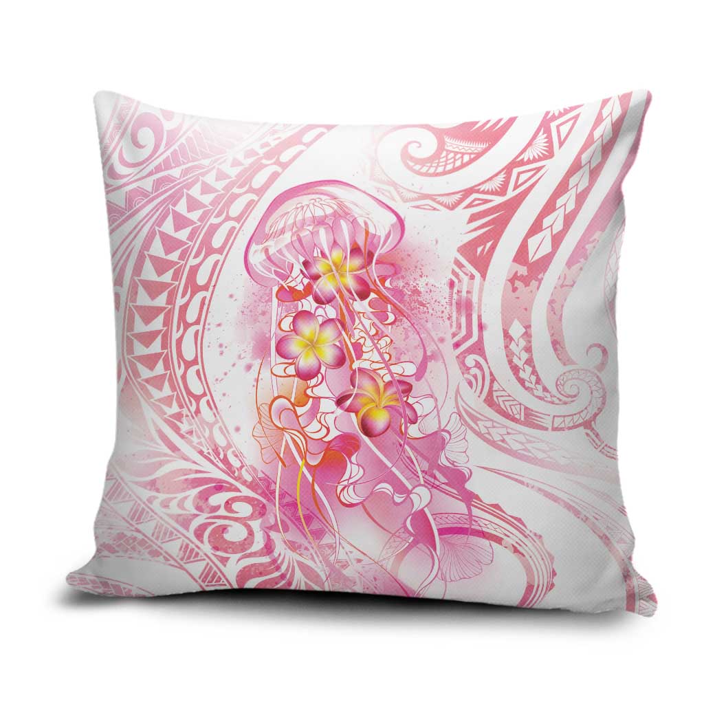 Rose Pink Polynesian Jellyfish Pillow Cover Watercolor Glows - Polynesian Pride