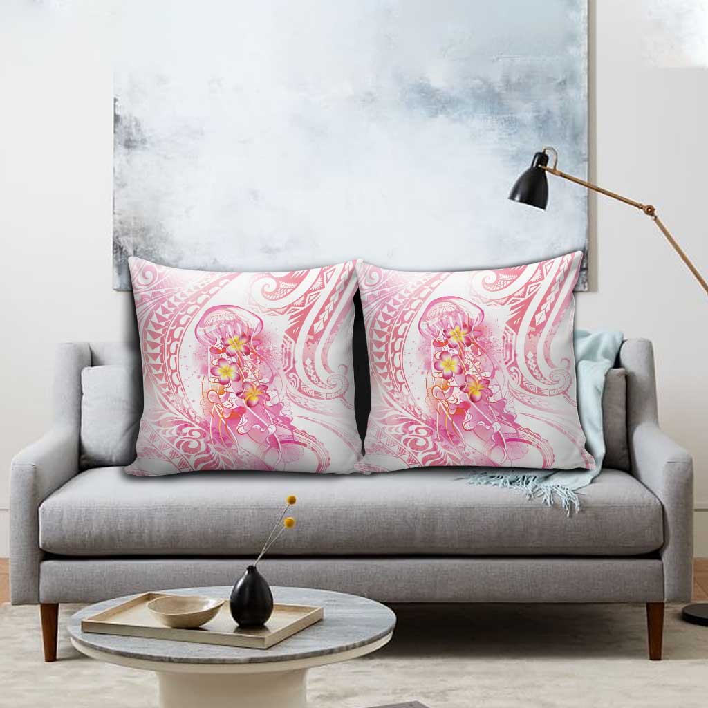 Rose Pink Polynesian Jellyfish Pillow Cover Watercolor Glows LT7 - Polynesian Pride