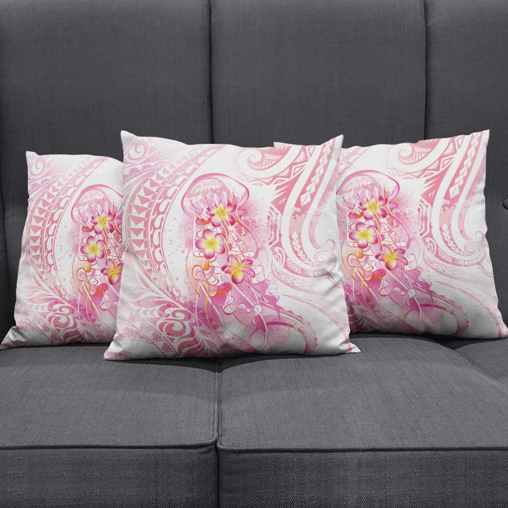 Rose Pink Polynesian Jellyfish Pillow Cover Watercolor Glows LT7 - Polynesian Pride